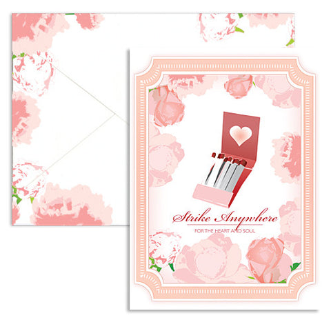 Valentine strike matches note card