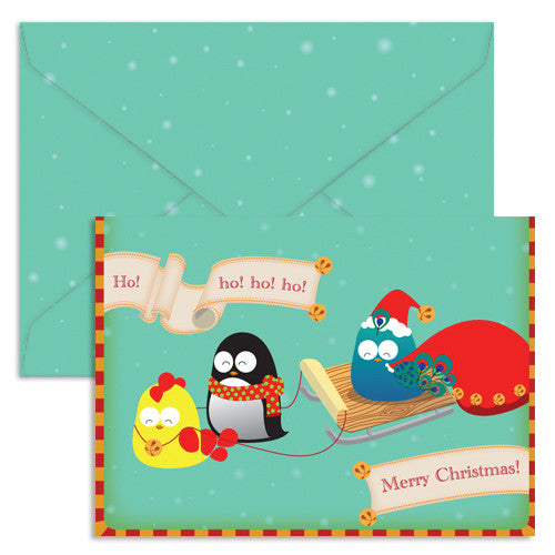 UFF single christmas card sleigh ride 