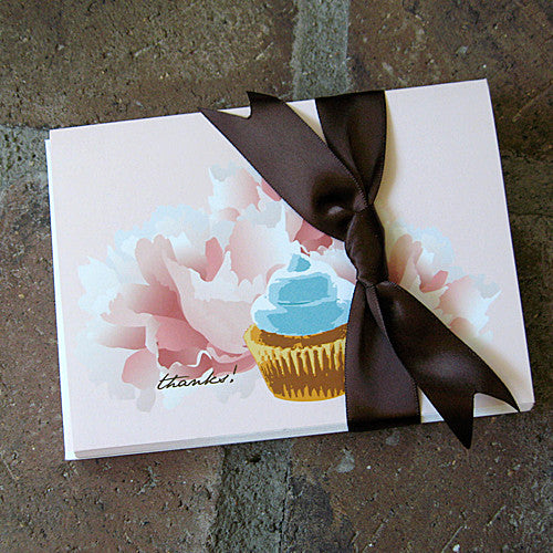 Dolce cupcake thank you notes ribbon