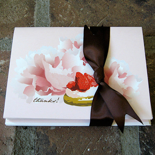 Dolce strawberry boxed ribbon notes