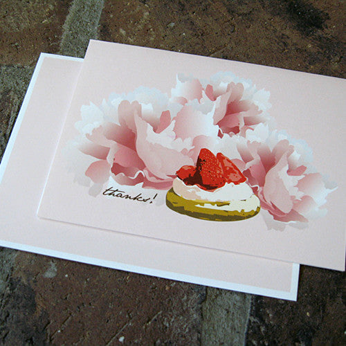 Dolce strawberry tart thank you card