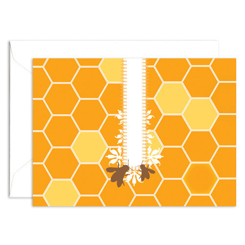 Honey bees honey note card