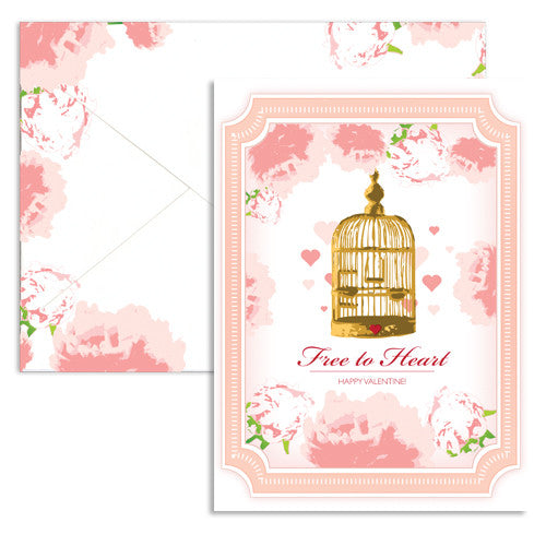 Valentine love cage note card