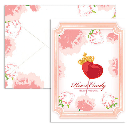 Valentine heart candy note card